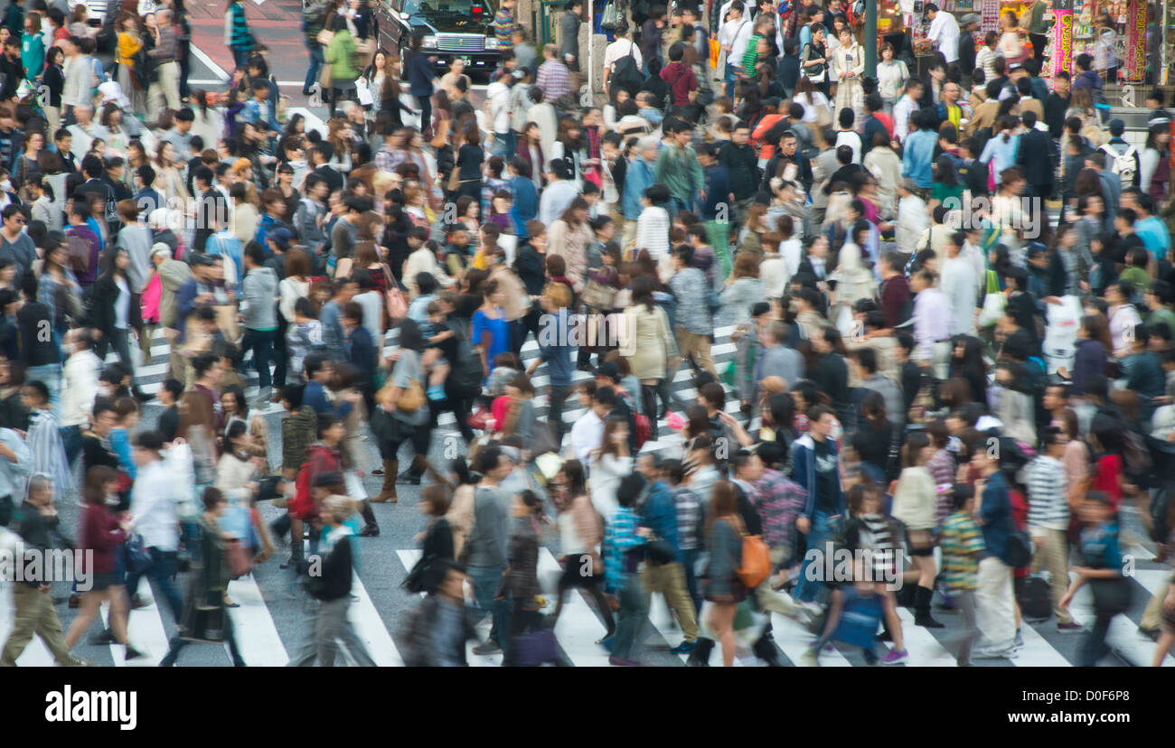 Vue aérienne de croisement de Shibuya Shibuya Tokyo Japon Banque D'Images