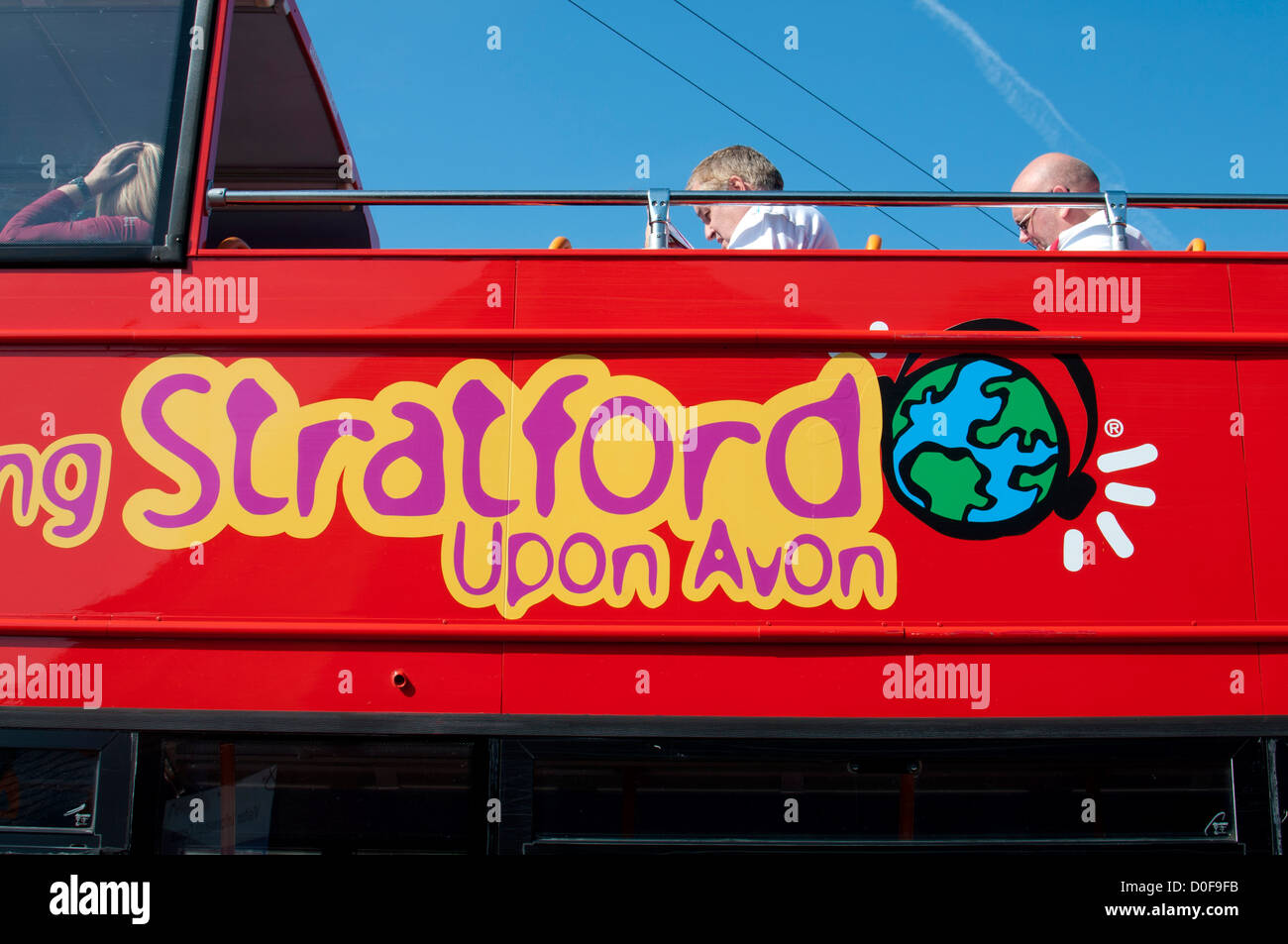 Open-top bus, Stratford-upon-Avon, Royaume-Uni Banque D'Images
