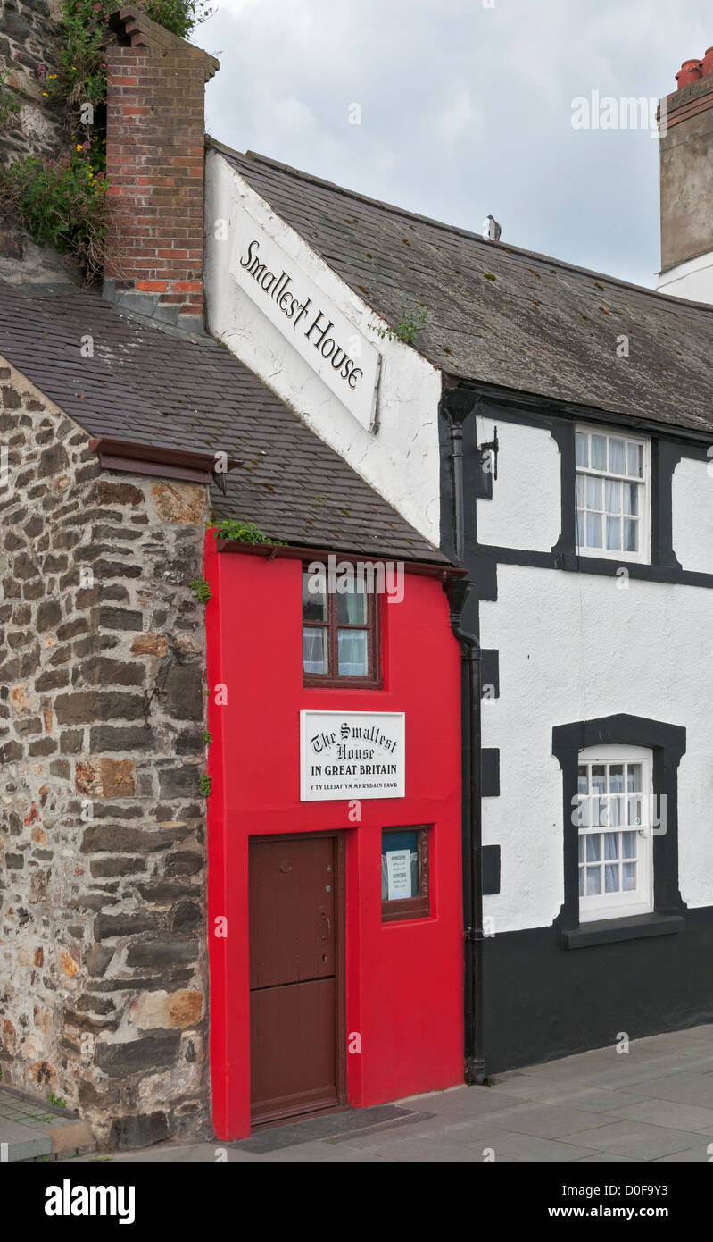 Pays de Galles, Conwy, quai, la plus petite maison en Grande-Bretagne Banque D'Images