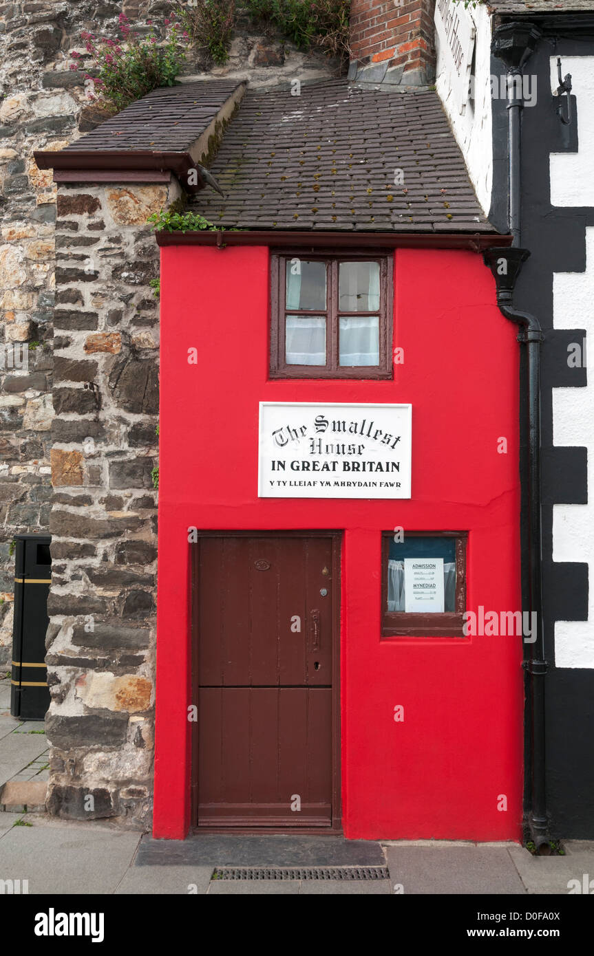 Pays de Galles, Conwy, quai, la plus petite maison en Grande-Bretagne Banque D'Images