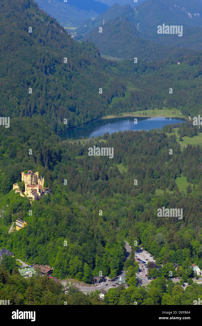 Château de Hohenschwangau, Château de Hohenschwangau, Allgau, Fussen, Allgaeu, Route Romantique, Romantische Strasse, Füssen, en Bavière, Banque D'Images