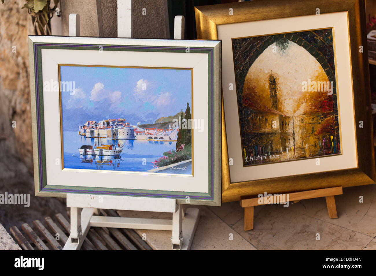 Souvenirs de l'oeuvre à vendre. Dubrovnik Croatie. Banque D'Images