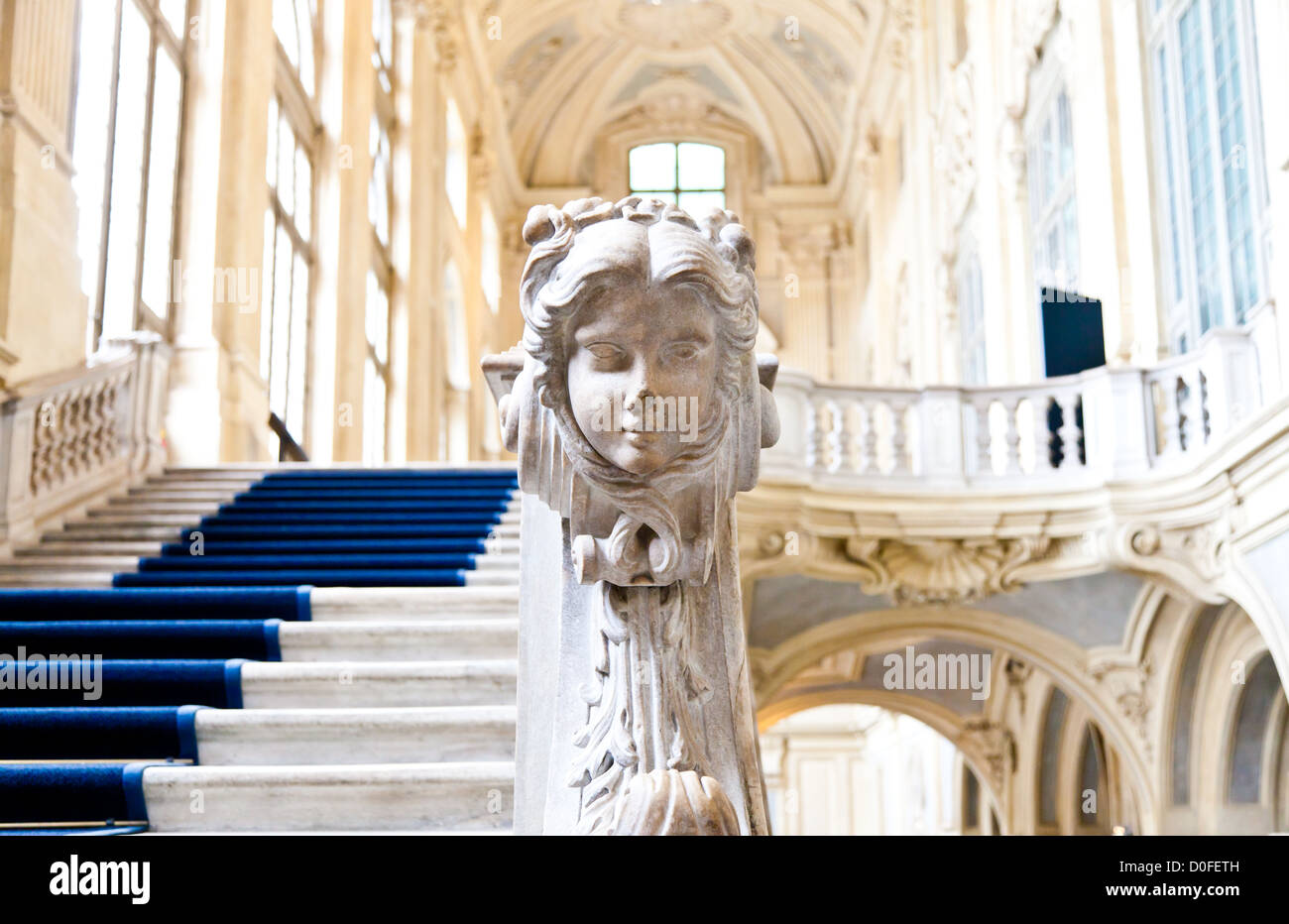 Italie - Turin. L'intérieur de Palazzo Madama Palais Royal Banque D'Images