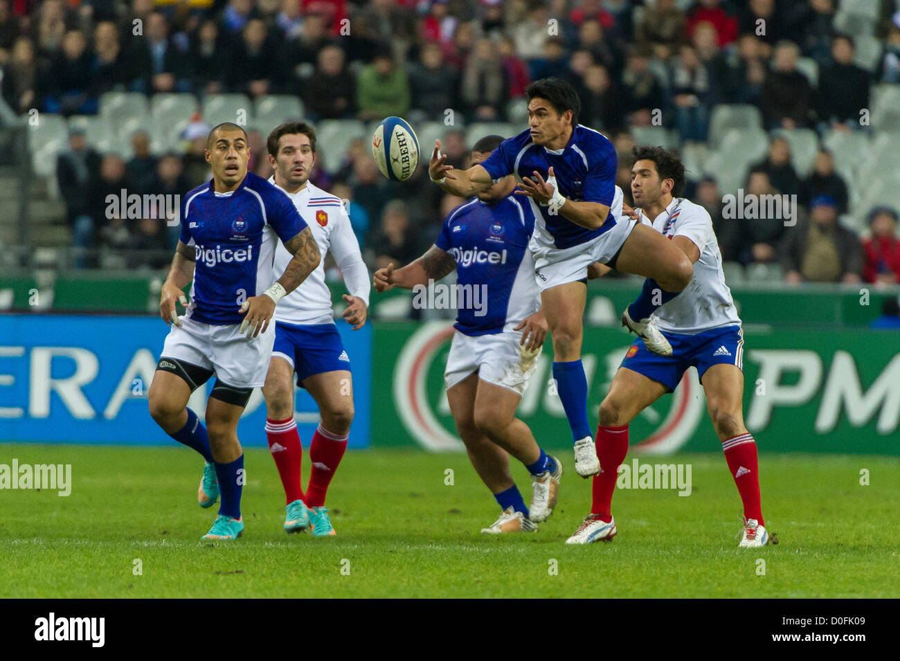 2012-11-24. Saint Denis (France). Rugby test match France (22) contre les Samoa (14). David Lemi (Samoa). Photo Frédéric Augendre Banque D'Images