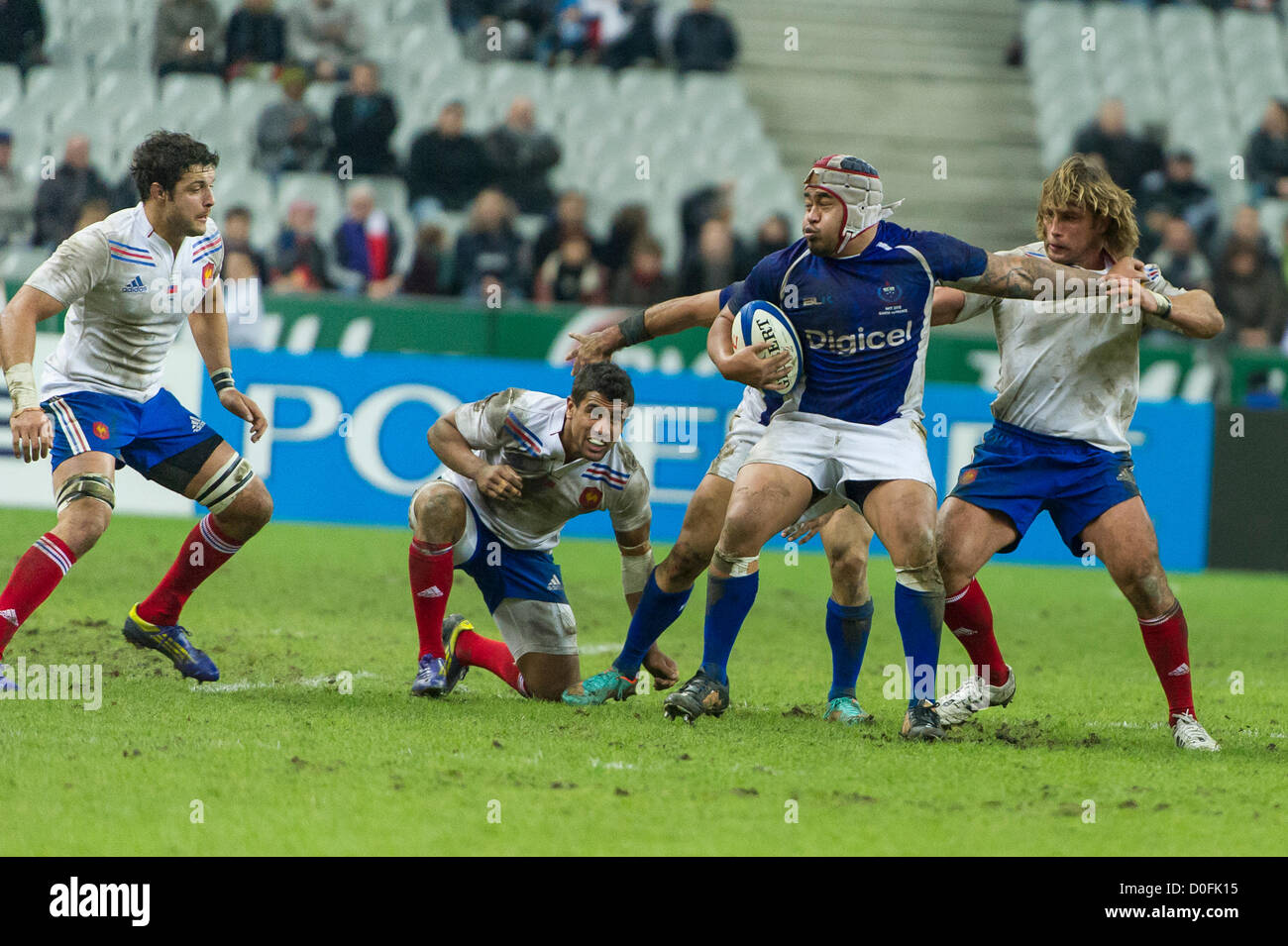 2012-11-24. Saint Denis (France). Rugby test match France (22) contre les Samoa (14). Wayne Ole Avei (Samoa). Photo Frédéric Augendre Banque D'Images