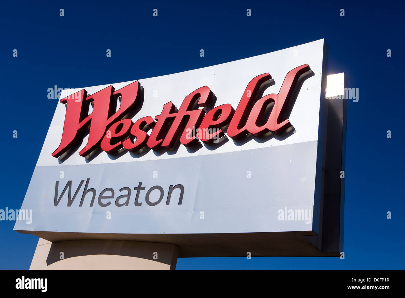 Un centre commercial Westfield signe. Banque D'Images