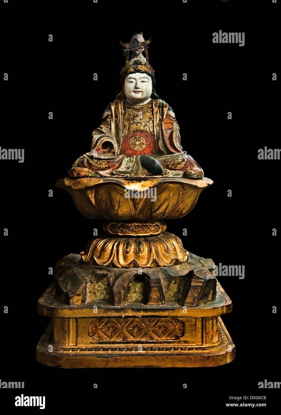 Bois doré et Kwannon 11e - 13e siècle Japon Banque D'Images Bois doré et Kwannon 11e - 13e siècle Japon Banque D'Images