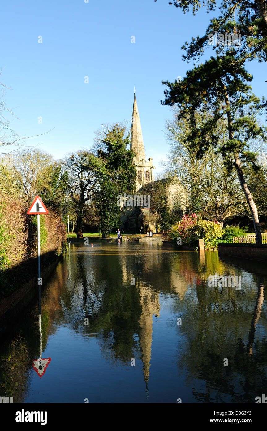 Colston Bassett Inondations 2012 . Banque D'Images