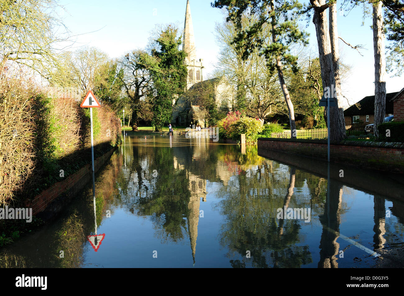 Colston Bassett Inondations 2012 . Banque D'Images