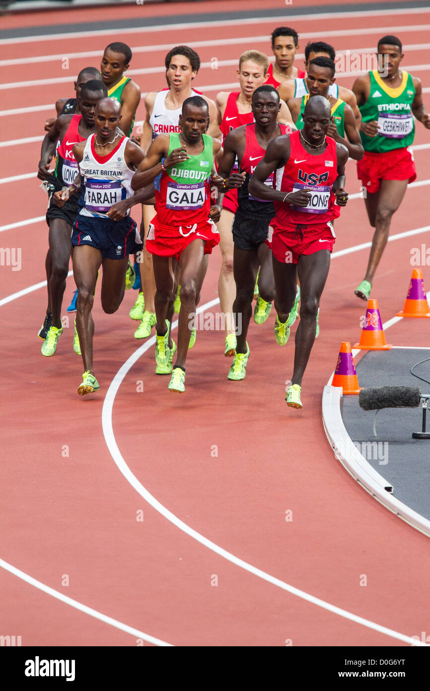 5000m hommes en finale des Jeux Olympiques d'été, Londres 2012 Banque D'Images