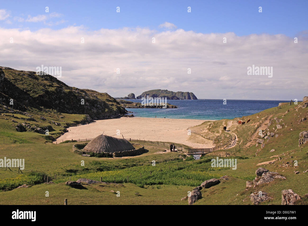 UK Ecosse Outer Hebrides Isle Of Lewis Super Bernery Age du fer à l'établissement à Bosta Banque D'Images