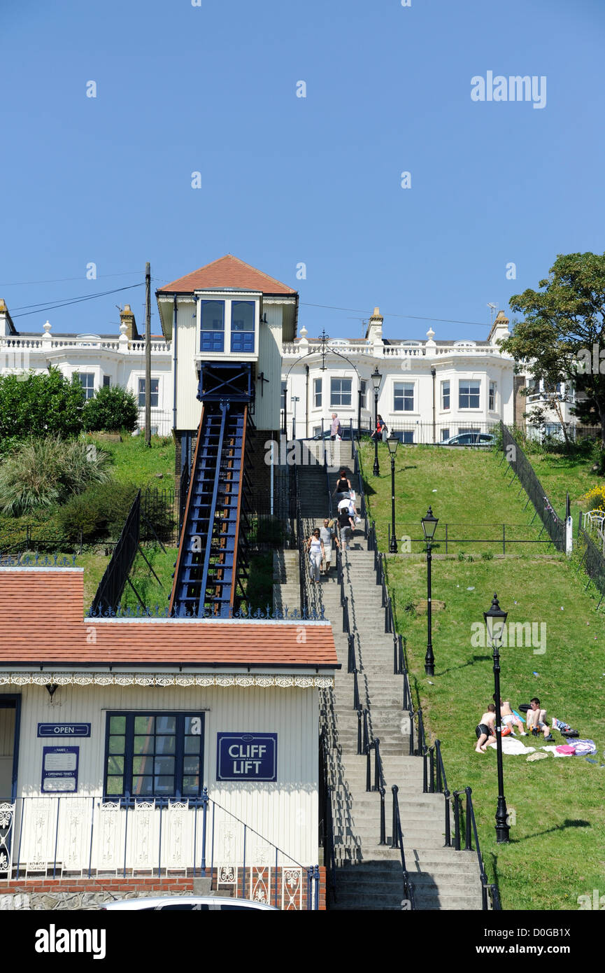 La Falaise de Southend, d'un funiculaire construit en 1912 dans la station balnéaire de l'Essex Southend on Sea. Banque D'Images