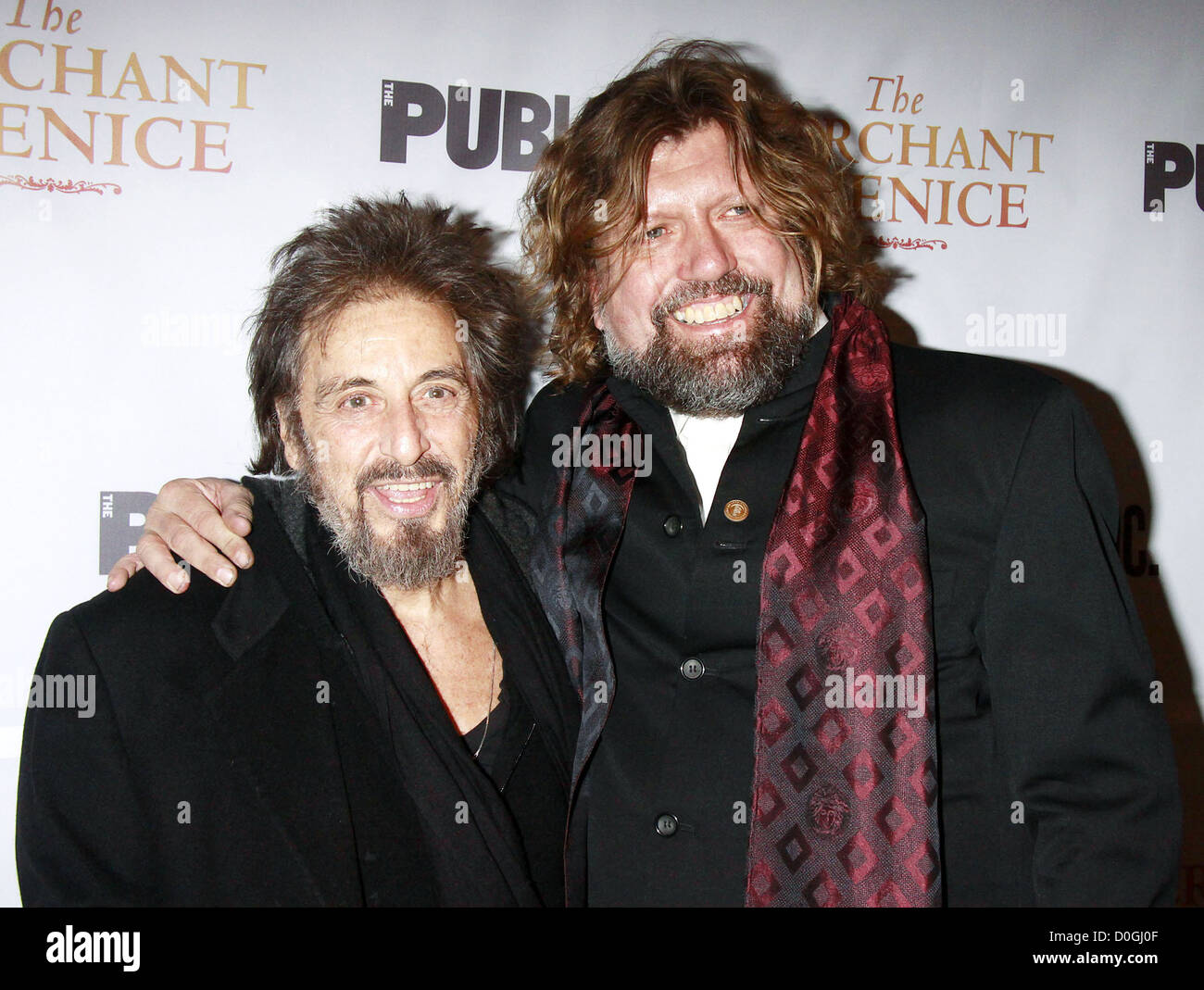 Al Pacino et Oskar Eustis Opening Night after party fête la production de Broadway Théâtre Public 'le marchand de Banque D'Images