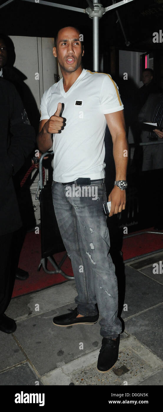 Médaillé d'or olympique boxer James DeGale Funky Buddha discothèque à Londres, Angleterre Banque D'Images