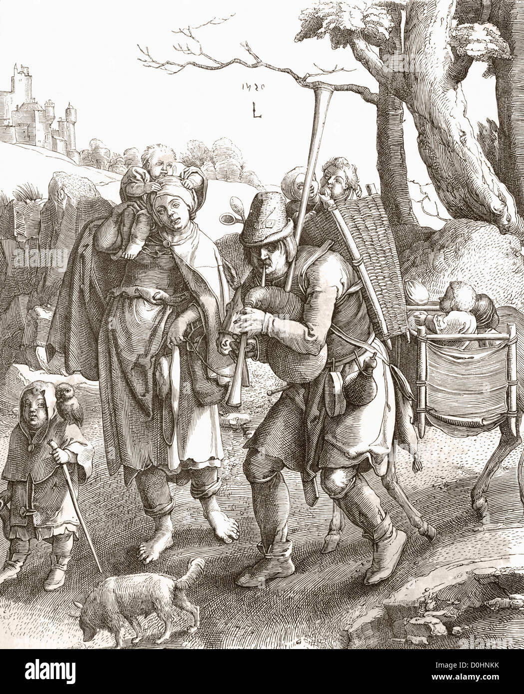 L'Espiegle par Lucas van Leyden. Banque D'Images