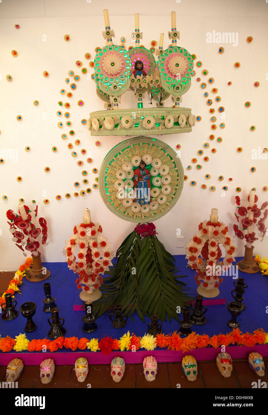 Ofrenda au Museo Nacional de Culturas populaire durant les célébrations de Dia de los Muertos - Coyoacán - Mexico DF Banque D'Images