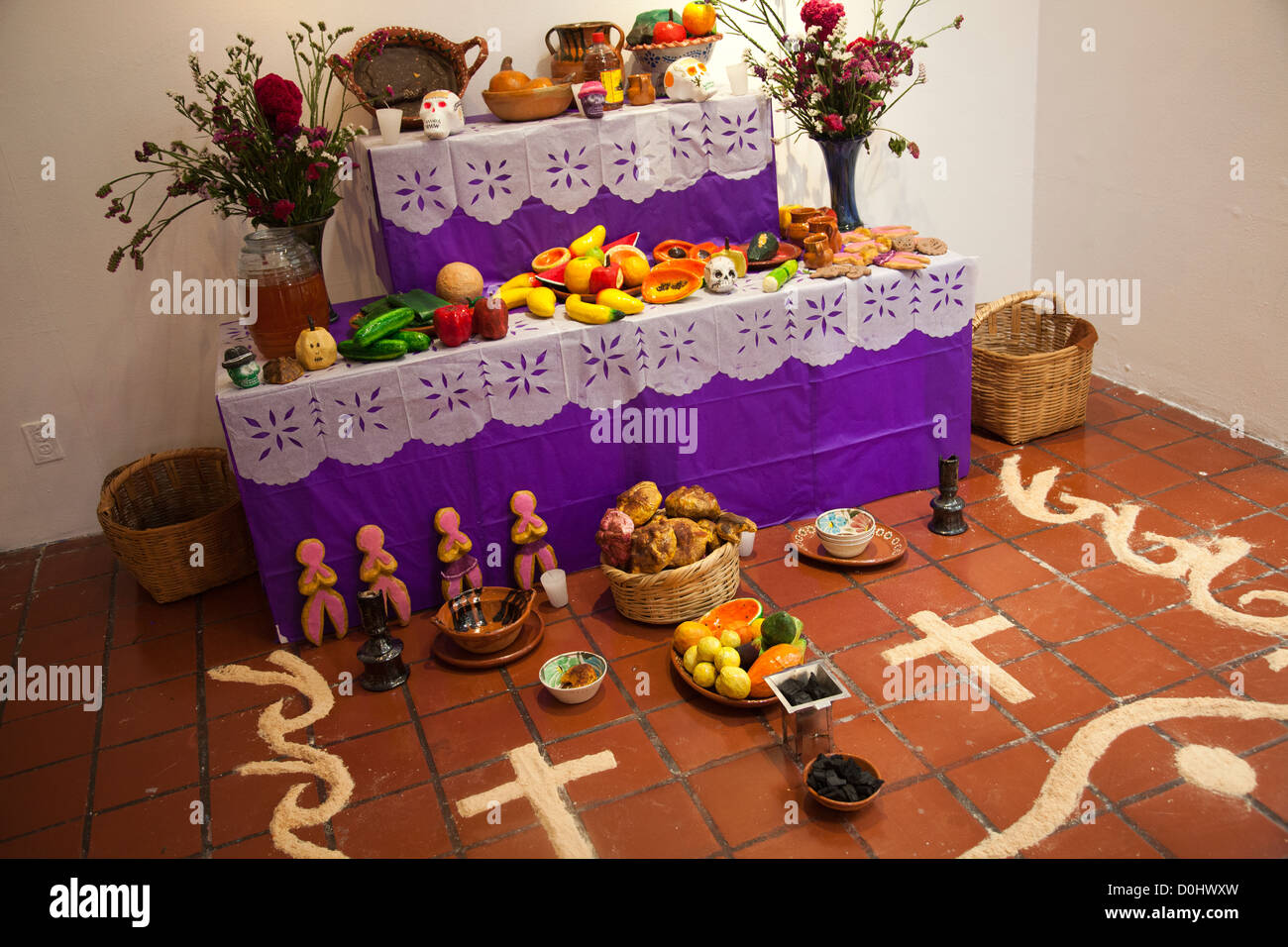 Ofrenda au Museo Nacional de Culturas populaire durant les célébrations de Dia de los Muertos - Coyoacán - Mexico DF Banque D'Images