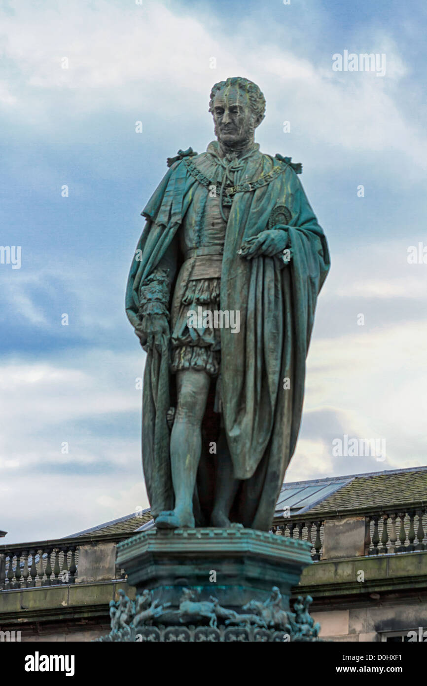 Statue de Walter Francis Montagu-douglas-Scott (1806-1884), le 5ème duc de Buccleuch, Parliament Square, Édimbourg, Écosse Banque D'Images