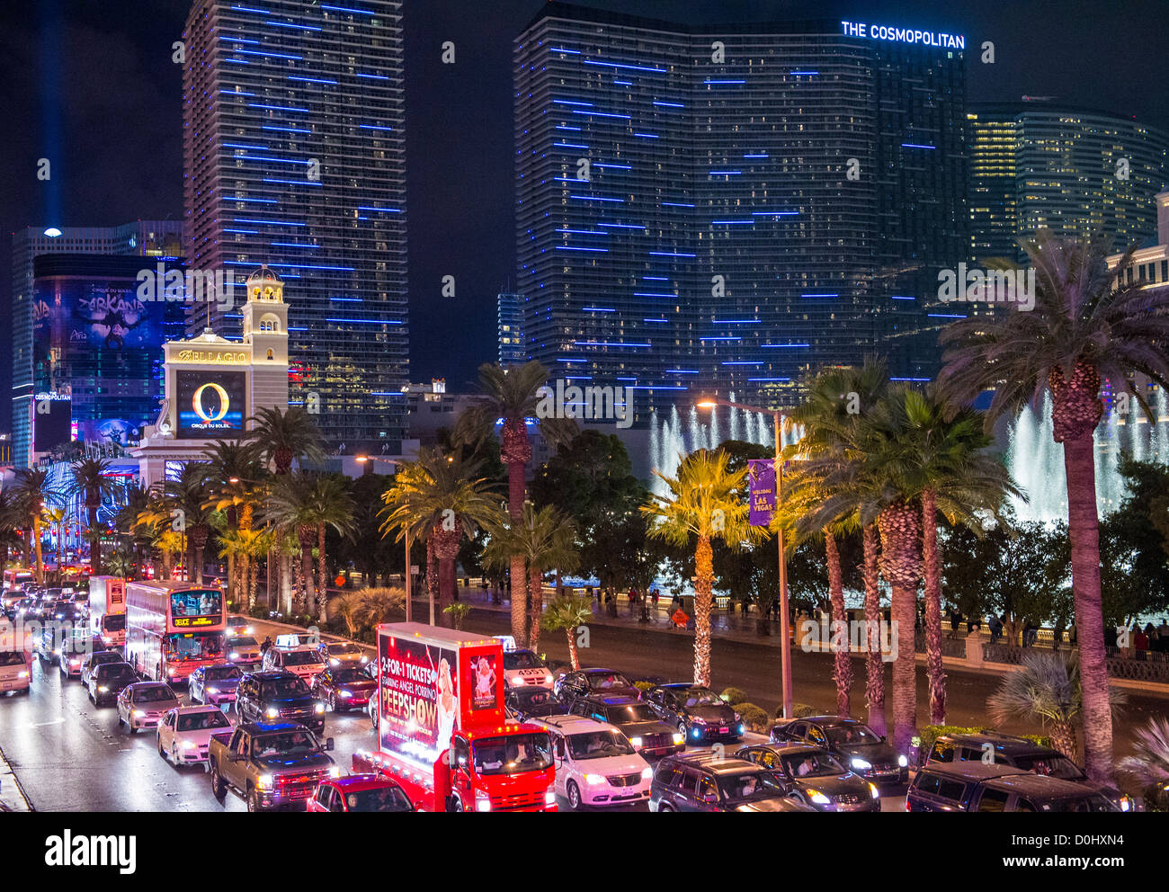 Vue de la Strip de Las Vegas. Banque D'Images