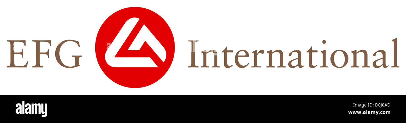 Logo de la banque privée suisse groupe d'EFG International, avec siège à Zurich. Banque D'Images
