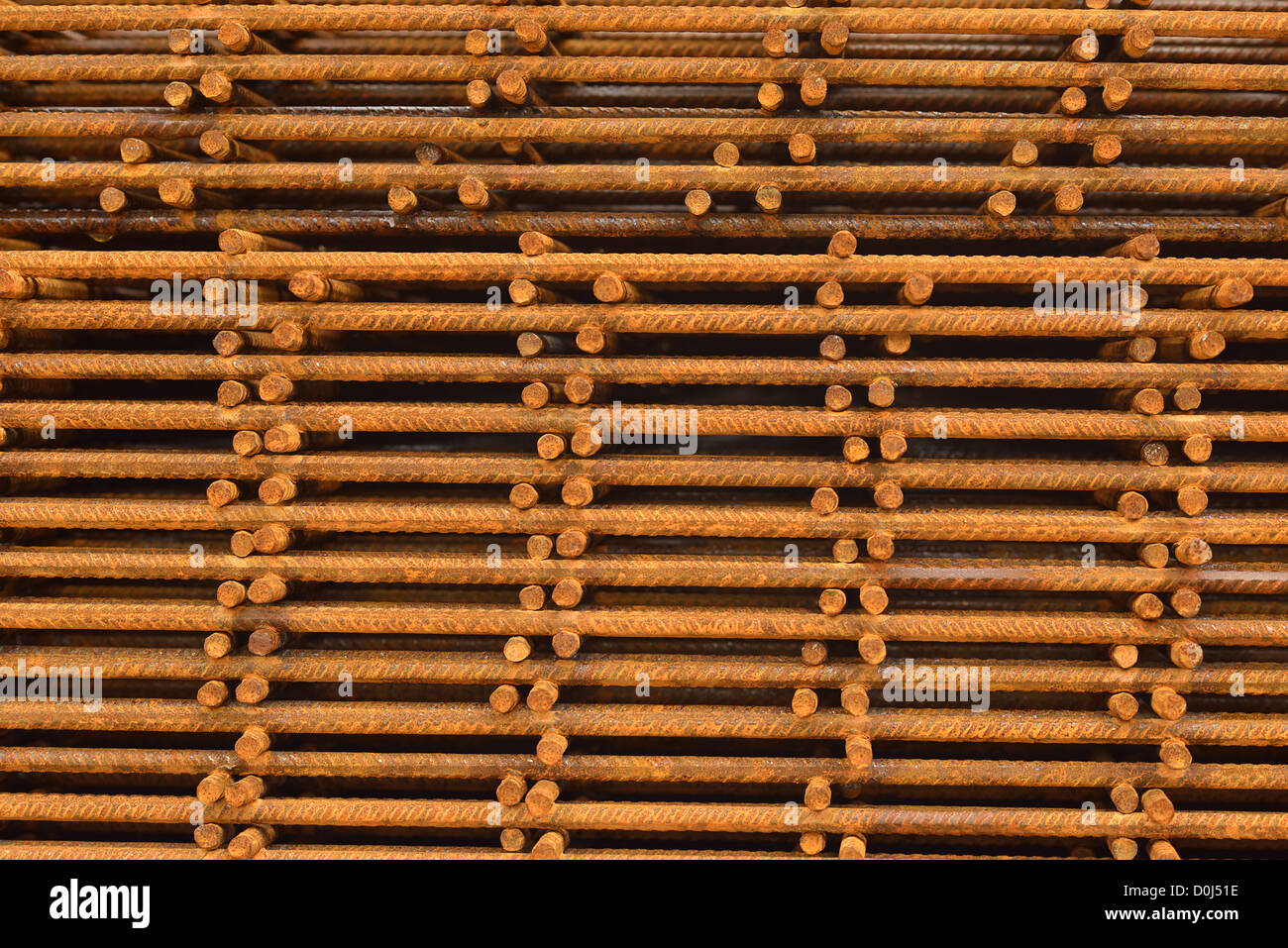 Treillis d'armature, barres d'acier pour construction empilés Banque D'Images