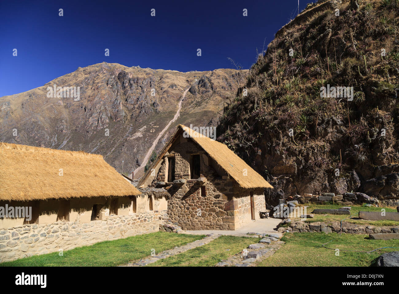 Site archéologique inca d'Ollantaytambo dans la Vallée Sacrée, Cuzco, Pérou province Banque D'Images