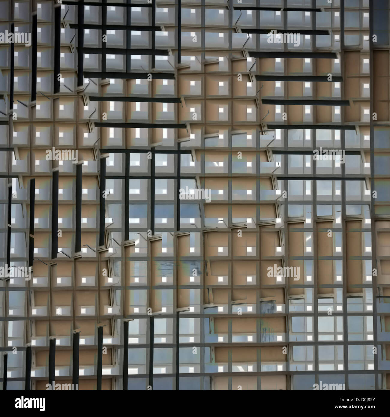 Bâtiment moderne détails architecturaux. Façade abstrait abstraction futuriste. Banque D'Images