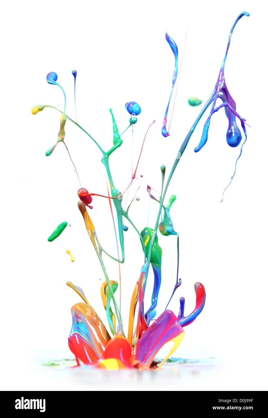 Splash de peinture aux couleurs vives Banque D'Images