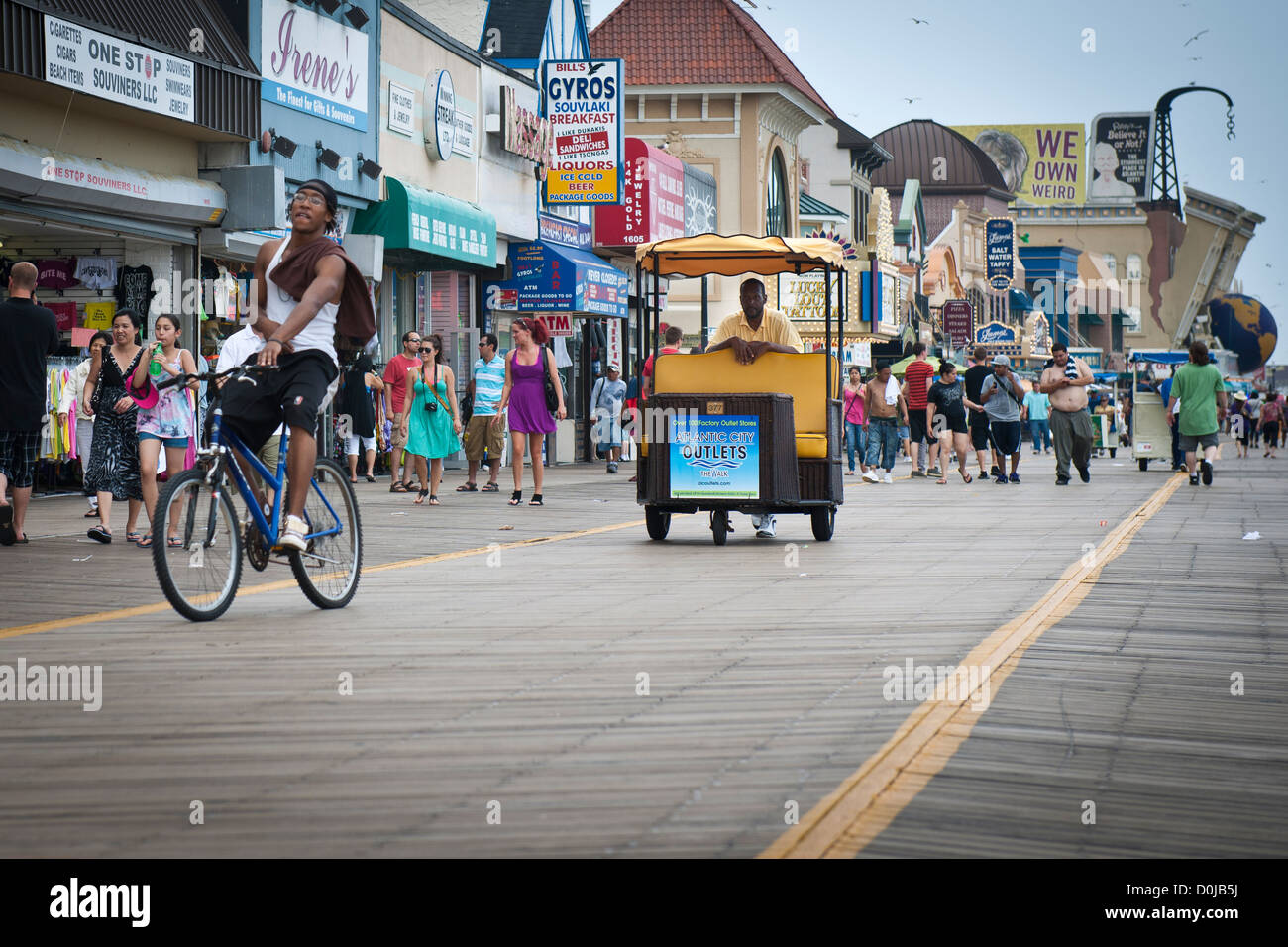 Atlantic City boardwalk, Juillet 2011 Banque D'Images