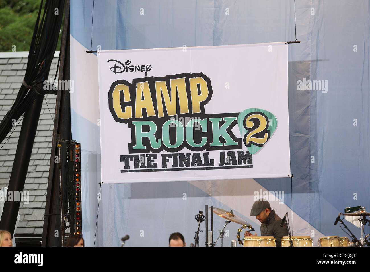 ABC de la bannière "Bonne Morming Nord' présente 'DDisney Camp Rock 2 - The Final Jam' avec les Jonas Brothers et Demi Lovato Banque D'Images