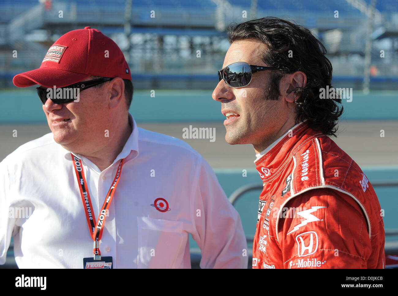 Chip Ganassi, Dario Franchitti IndyCar Series Cafés do Brasil Indy 300 à Homestead-Miami Speedway - Homestead pratique, Banque D'Images