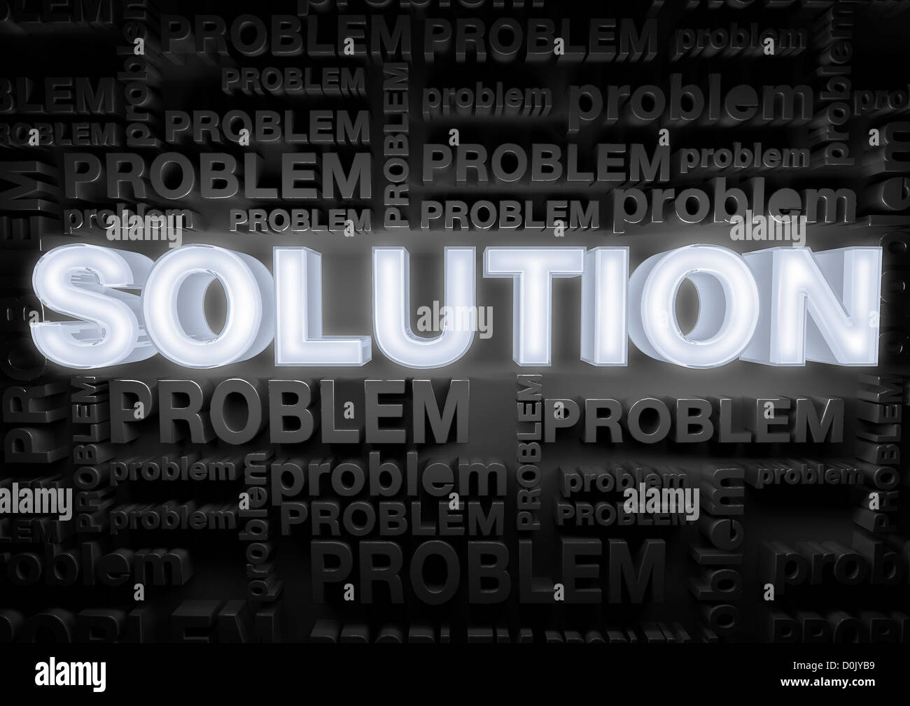 Problèmes et SOLUTIONS - image de concept Banque D'Images