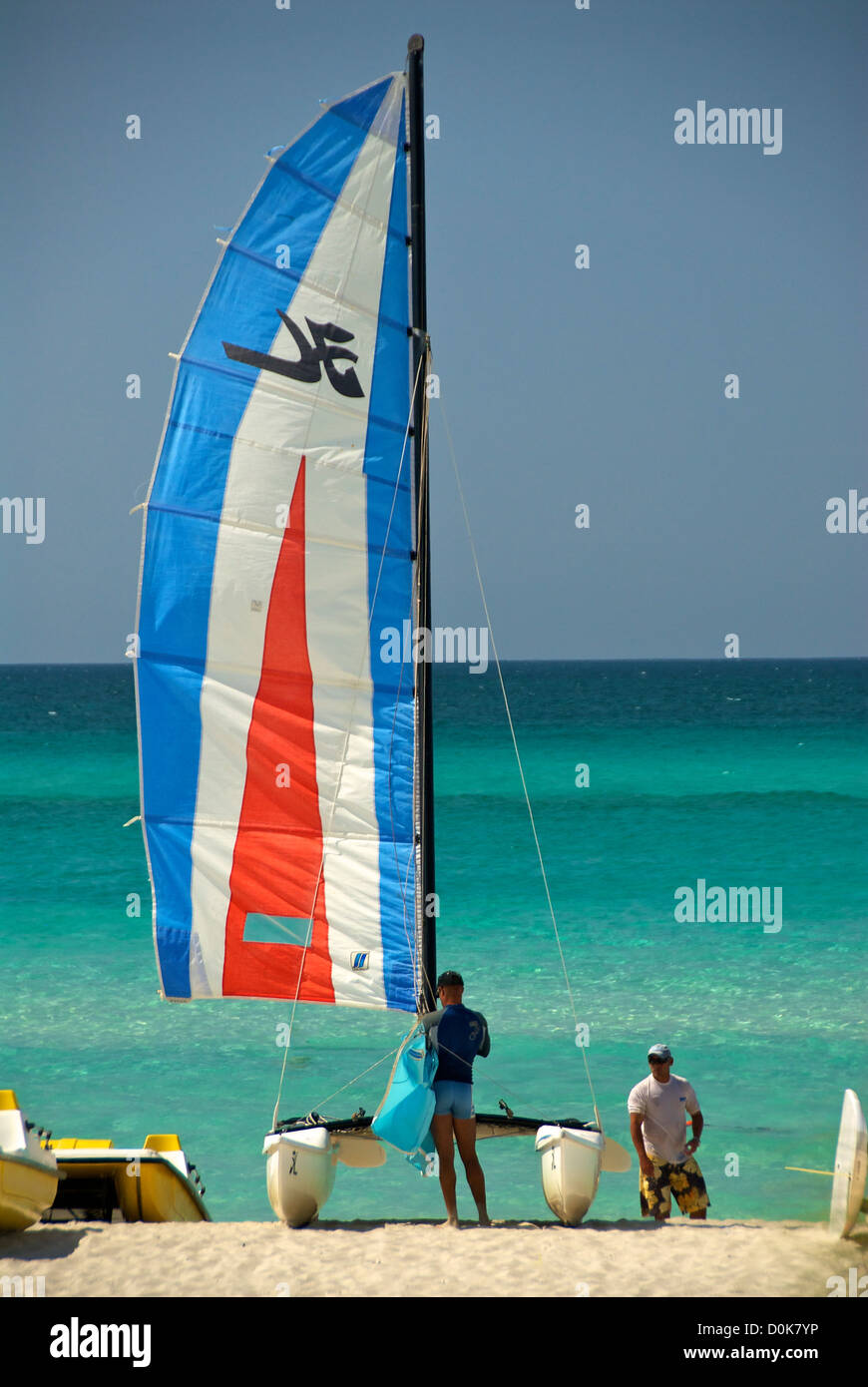 Catamaran planche à voile Varadero Banque D'Images