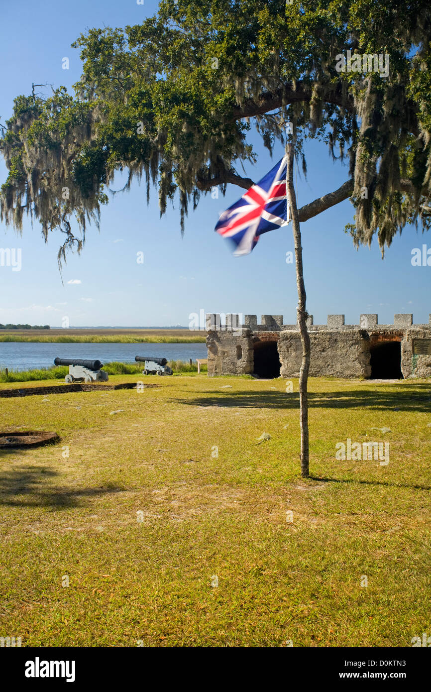 GA00103-00...GÉORGIE - Les ruines du Fort Frederica 1736 sur Saint Simons Island au Fort Frederica National Monument. Banque D'Images