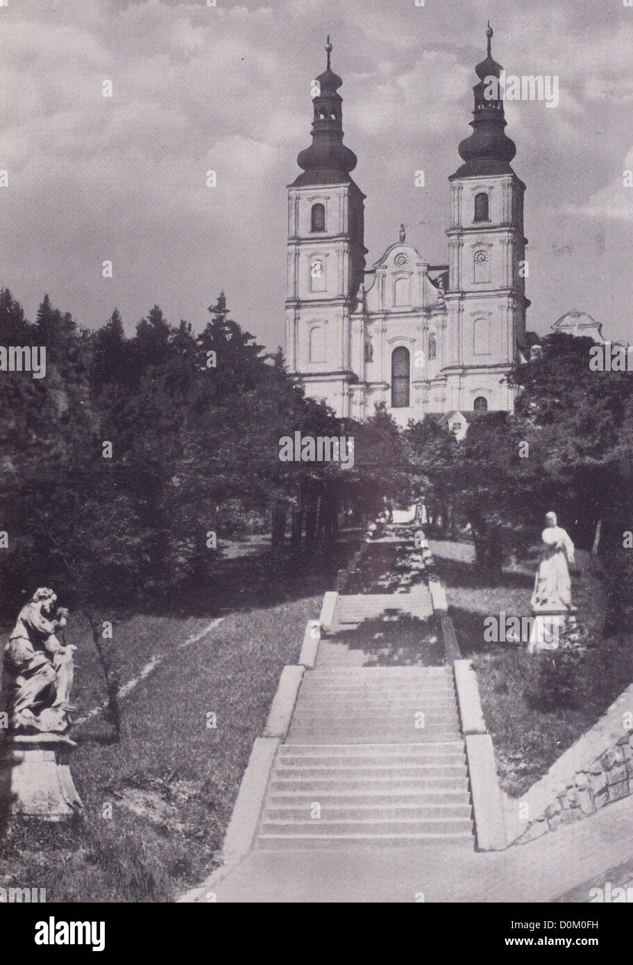Vue de Graz dans une vieille carte postale Banque D'Images