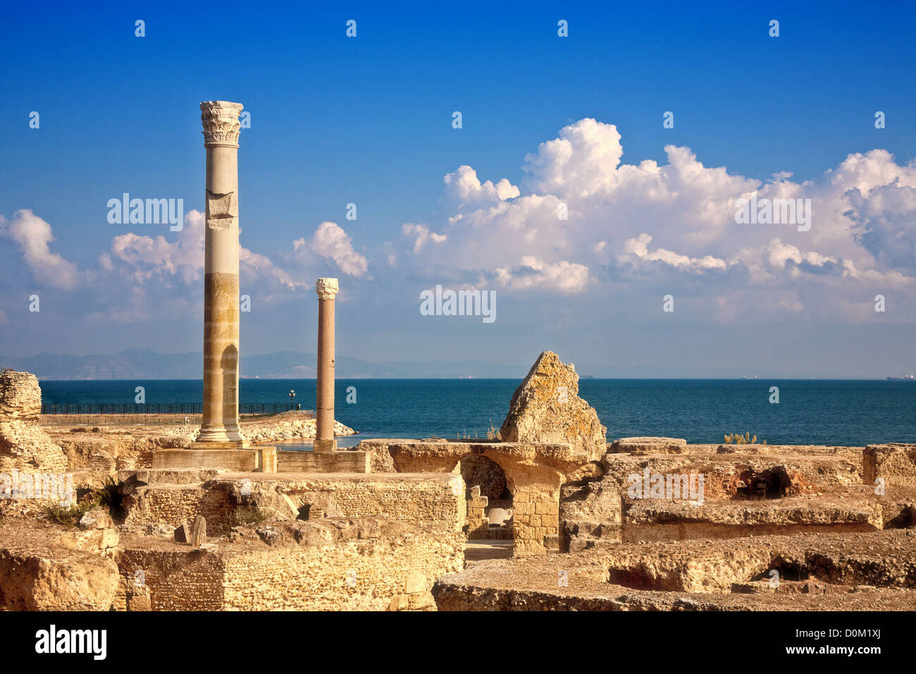 Ruines d'Antonins les thermes de Carthage, Tunisie - UNESCO World Heritage Site Banque D'Images