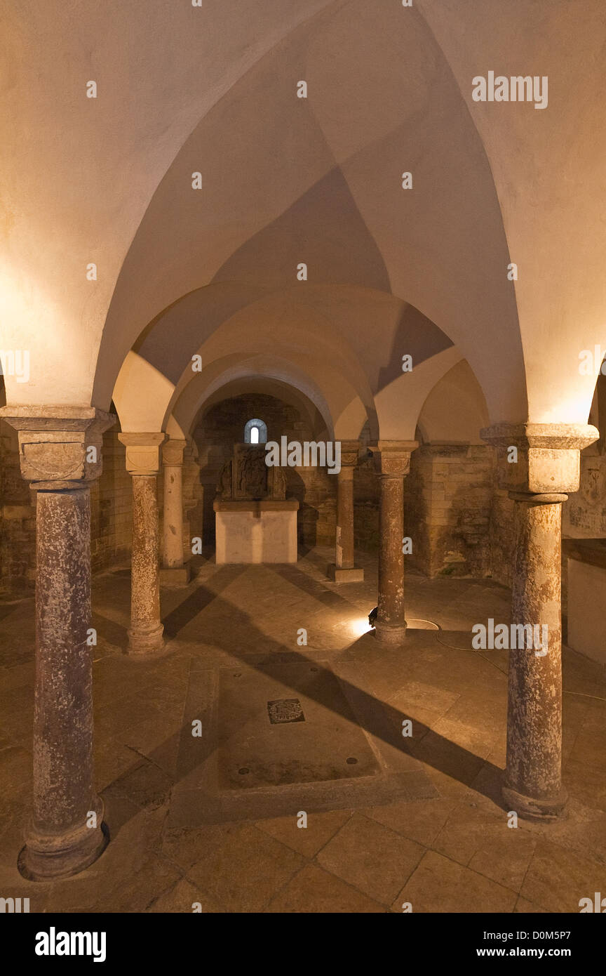 Elk188-1206/ République Tchèque, Prague, le château de Prague, basilique de St George, 10e c, crypt Banque D'Images
