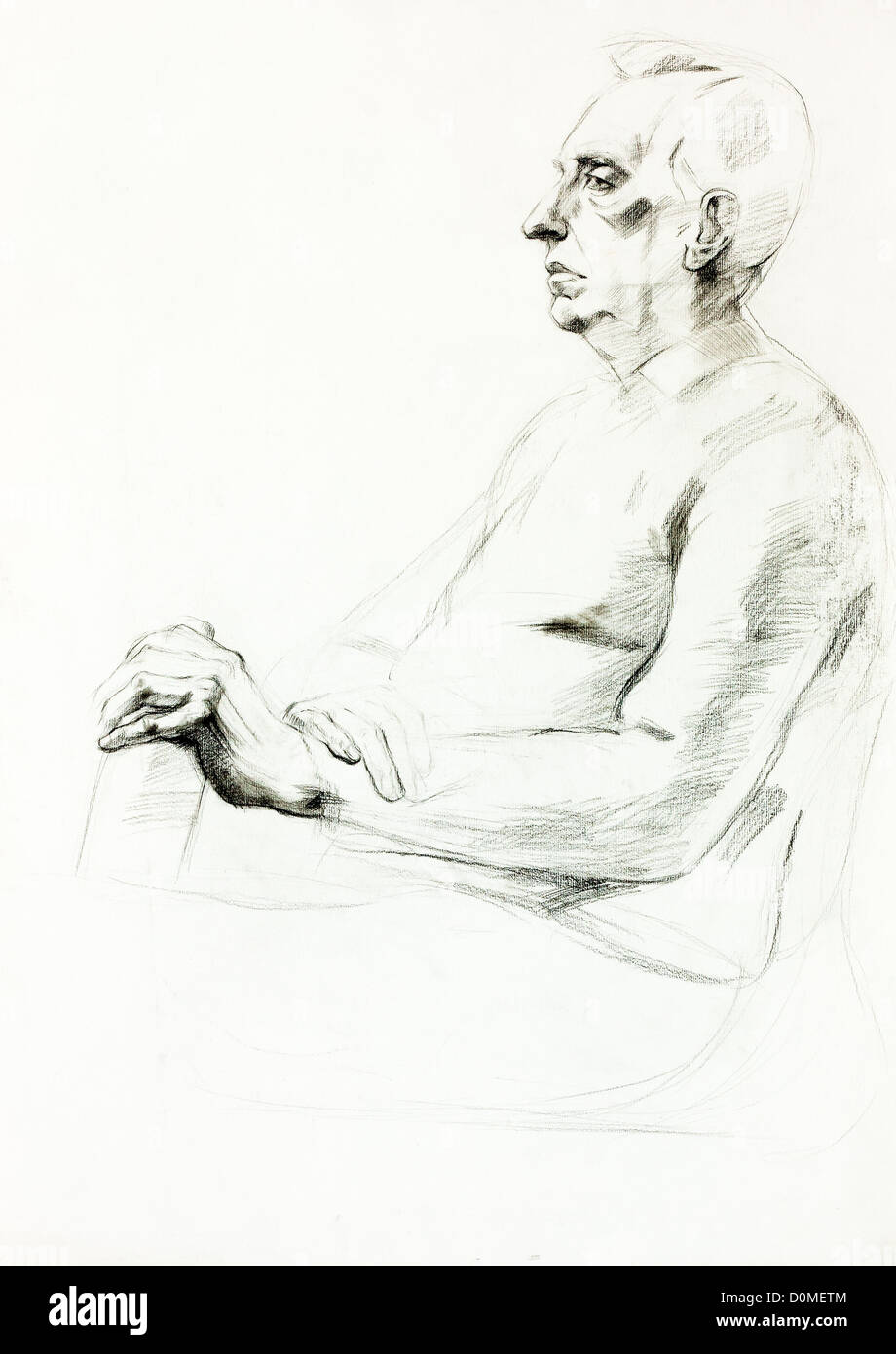 Dessin Original Au Crayon Ou Fusain Et Peinture à La Main De