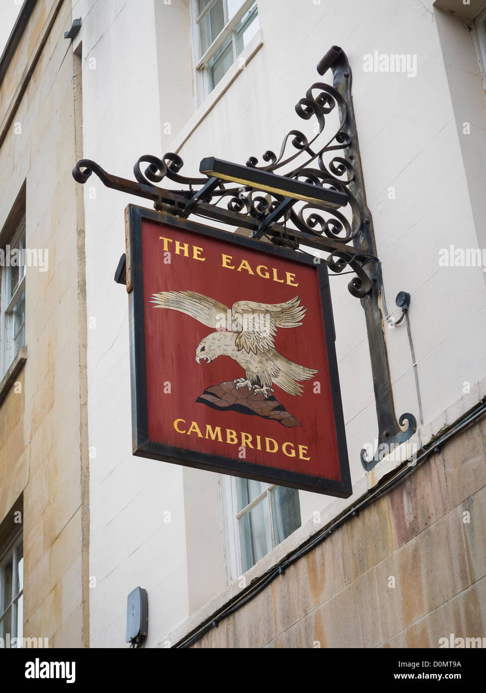 L'aigle enseigne de pub, Cambridge, England, UK Banque D'Images
