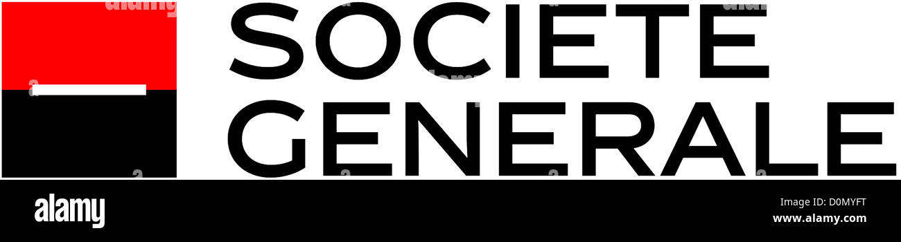 Logo de la banque commerciale française Société Générale SG avec le siège à Paris. Banque D'Images