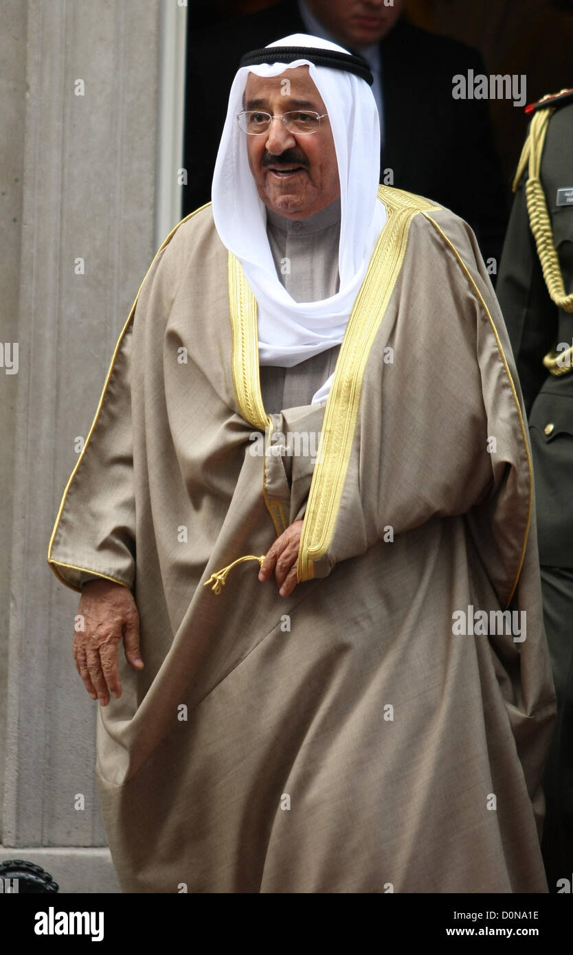 Le cheikh Sabah al Ahmed Emir du Koweït, cheikh Sabah QUITTER Downing Street LONDON ENGLAND UK 28 Novembre 2012 Banque D'Images