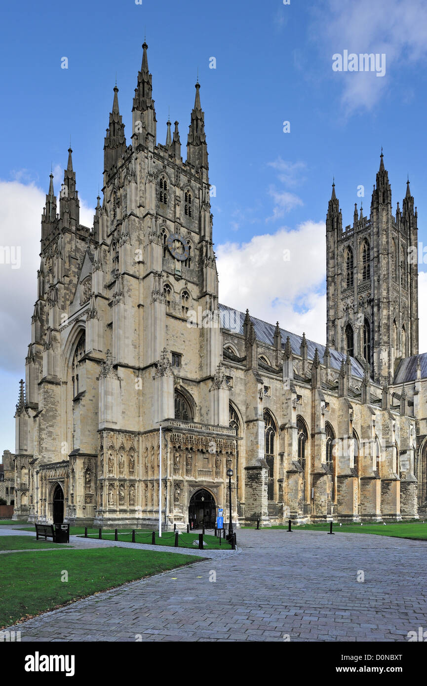La Cathédrale de Canterbury dans la ville médiévale de Canterbury, Kent, England, UK Du Sud Banque D'Images