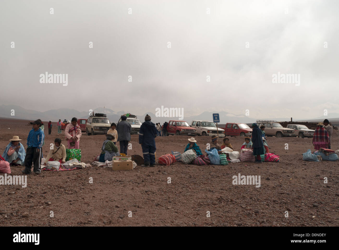 Ollague-Avaroa marché mensuel, à la frontière du Chili et de la bolivie Banque D'Images