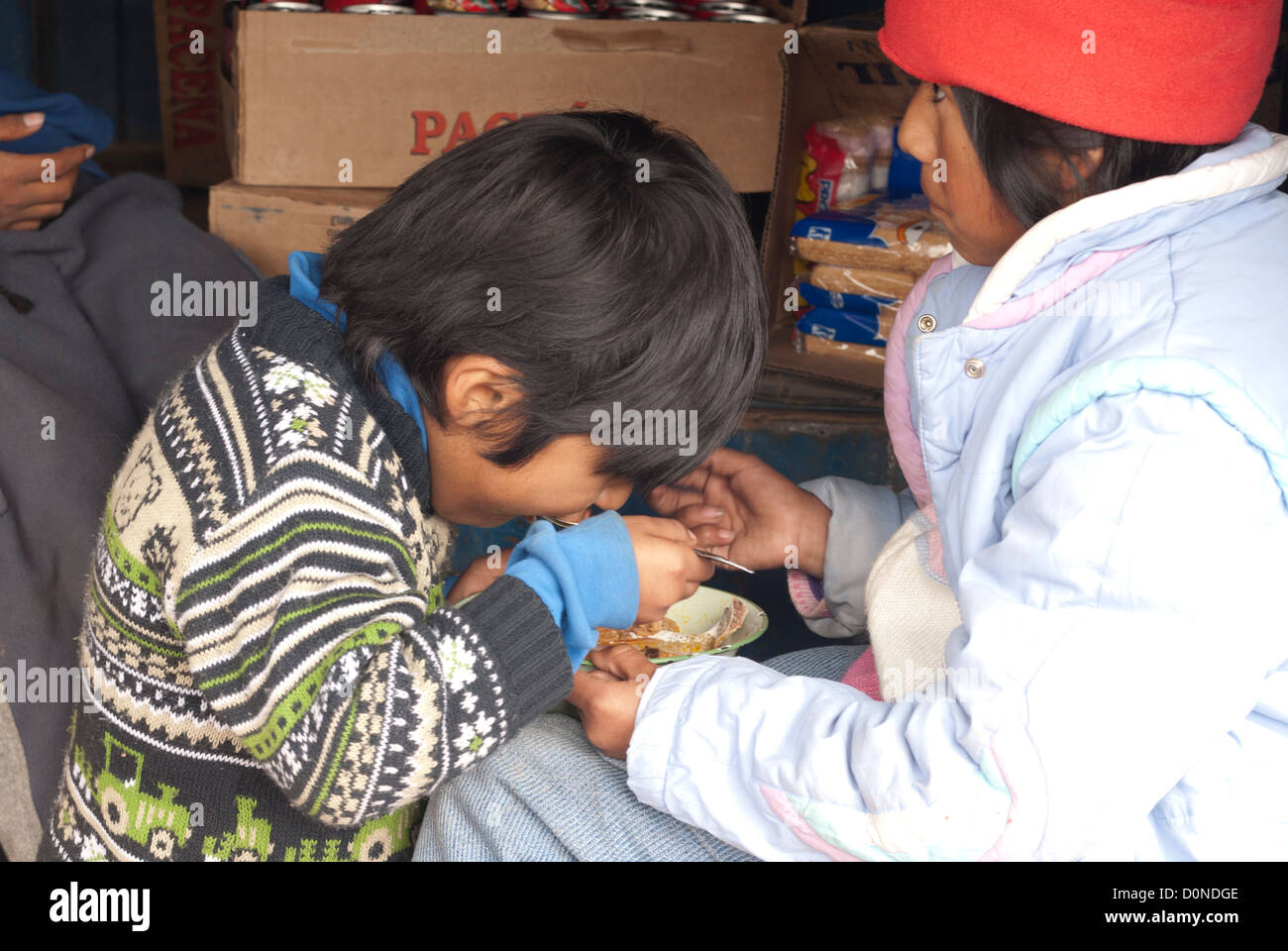 Ollague-Avaroa marché mensuel, à la frontière du Chili et de la bolivie Banque D'Images