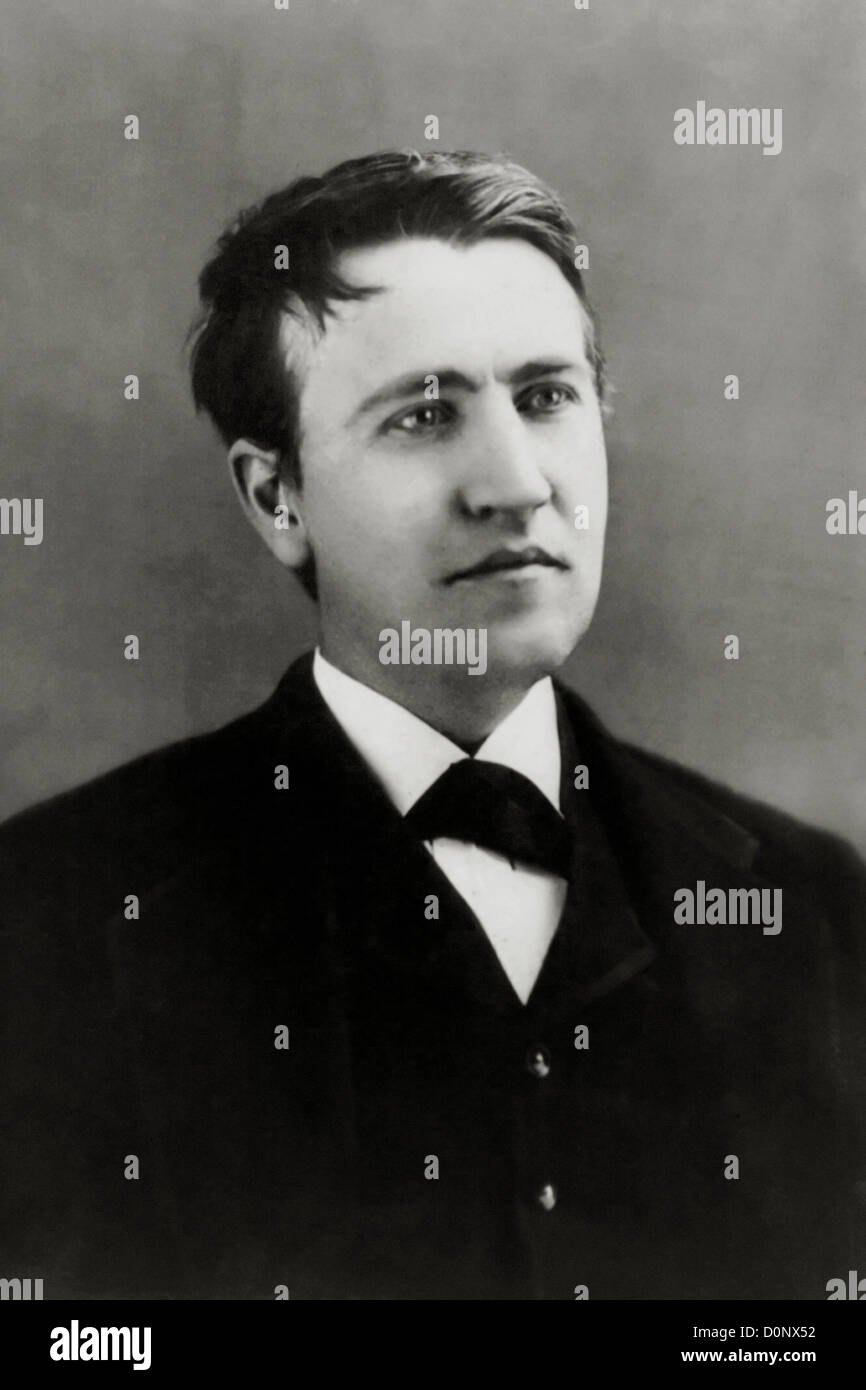 Inventeur Thomas Edison comme un jeune homme Banque D'Images