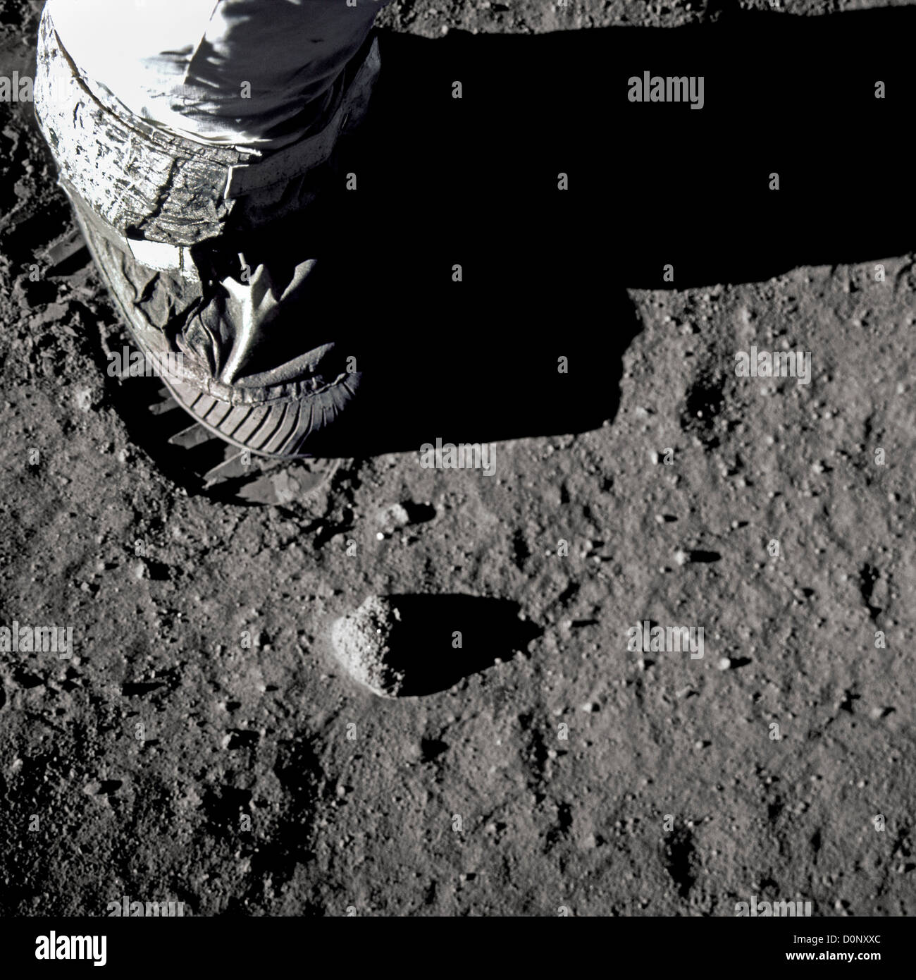 Apollo 11 - homme laisse sa marque sur la Lune Banque D'Images