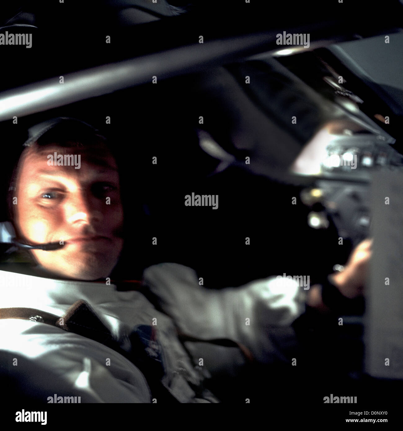 Un certain Neil Armstrong à bord d'Apollo 11 Banque D'Images