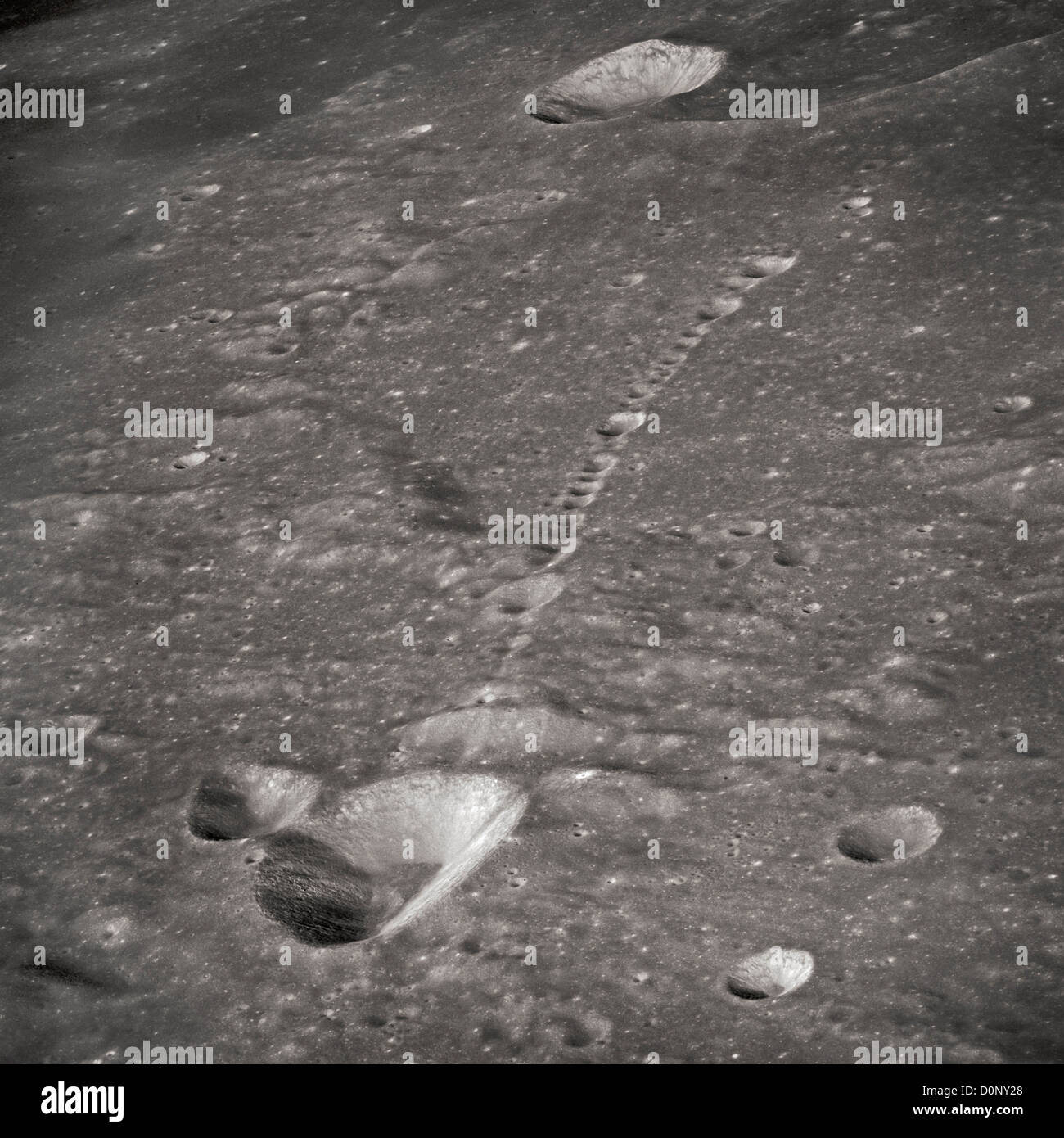 Apollo 14 - une étrange série de cratères de la Lune Banque D'Images