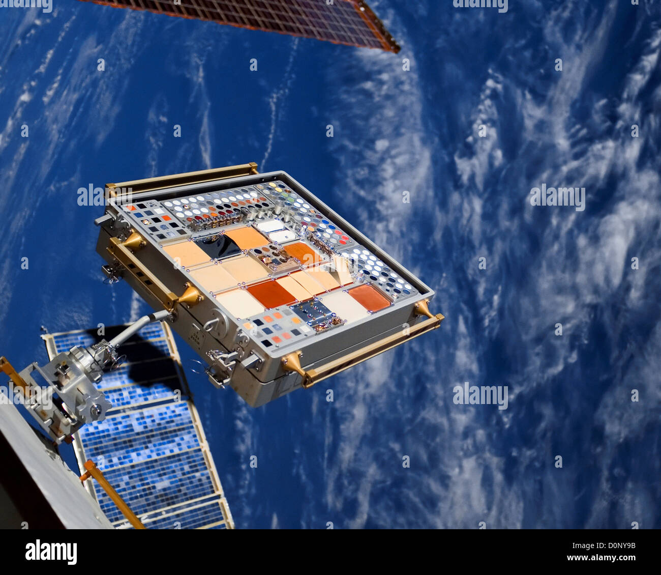 Matériaux d'une expérience de la Station spatiale internationale Banque D'Images