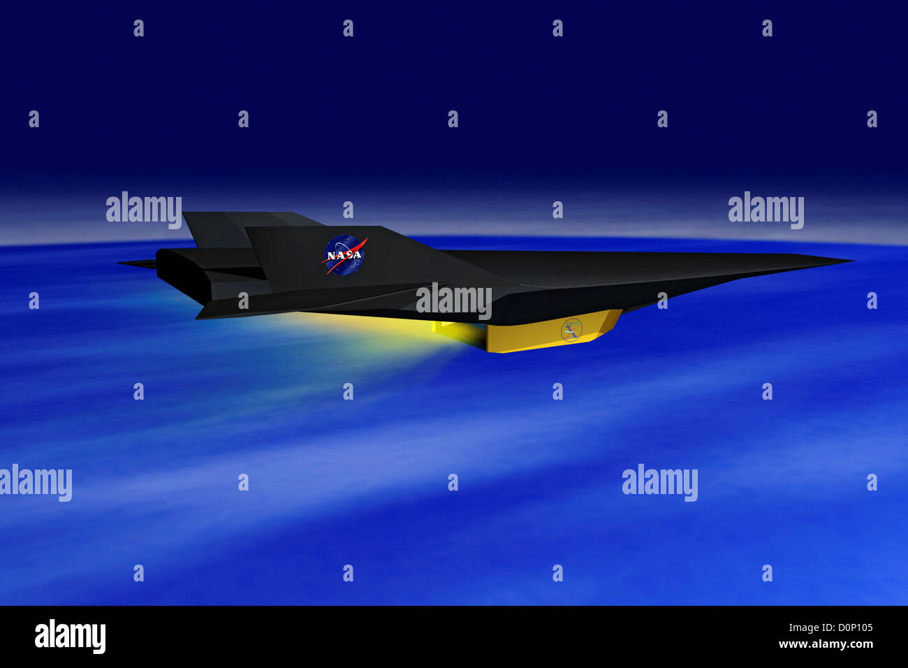 Une image vidéo d'animation experimental X-43A la recherche d'aéronefs avions hypersoniques qui s'inscrit dans le cadre d'aéronefs navette. Banque D'Images